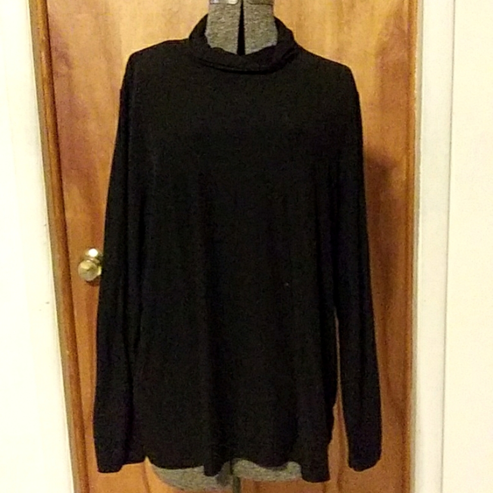 Shirt, black, long sleeve, Allison Brittney, 3X